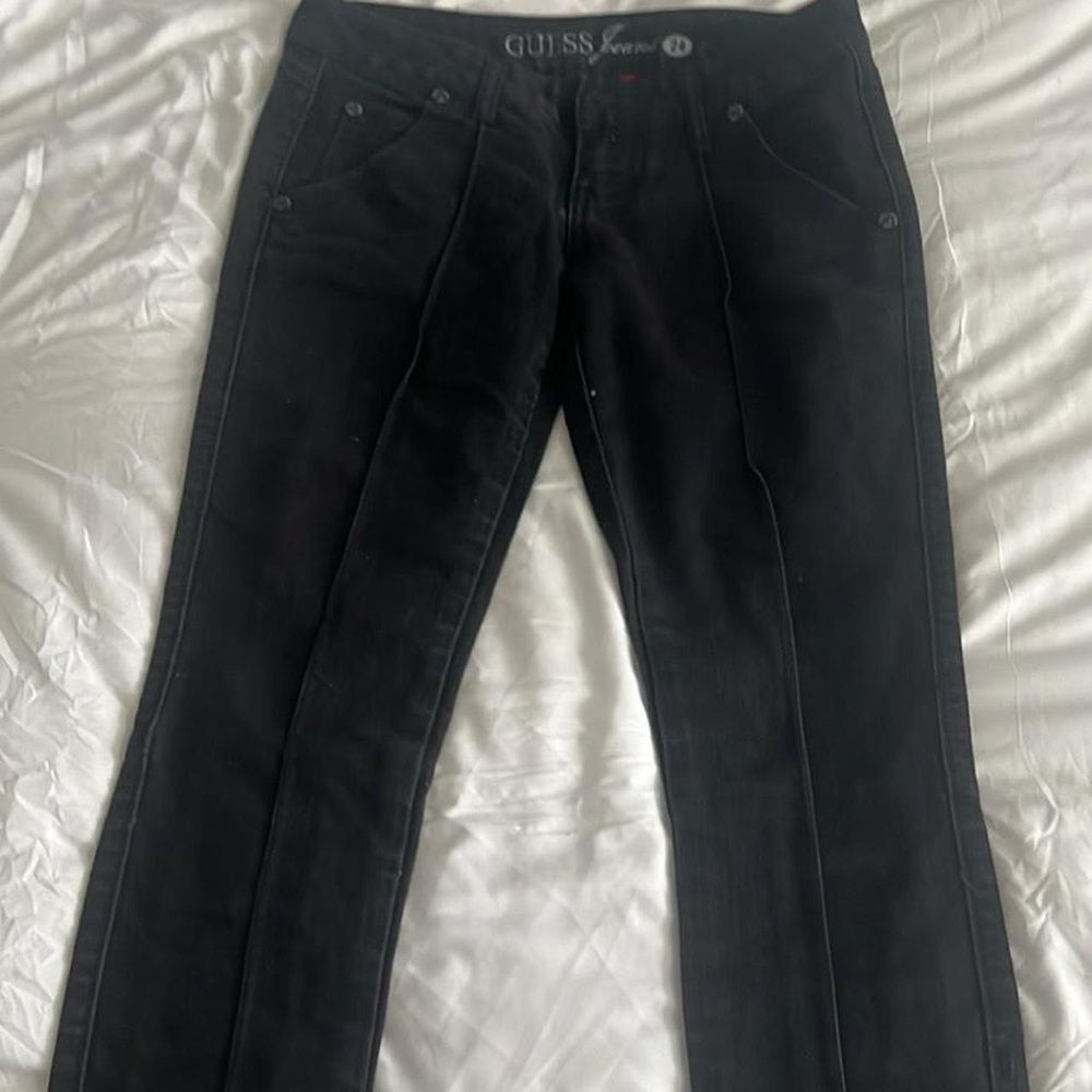 GUESS Black Lace-Up Back Skinny Jeans Women's Size 24